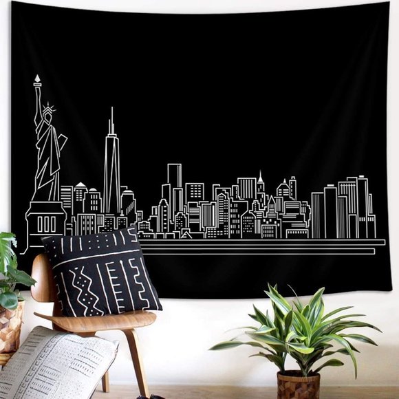 Urban Outfitters Other - Black White New York City Statue of Liberty Skyline Cityscape NYC Decor Tapestry